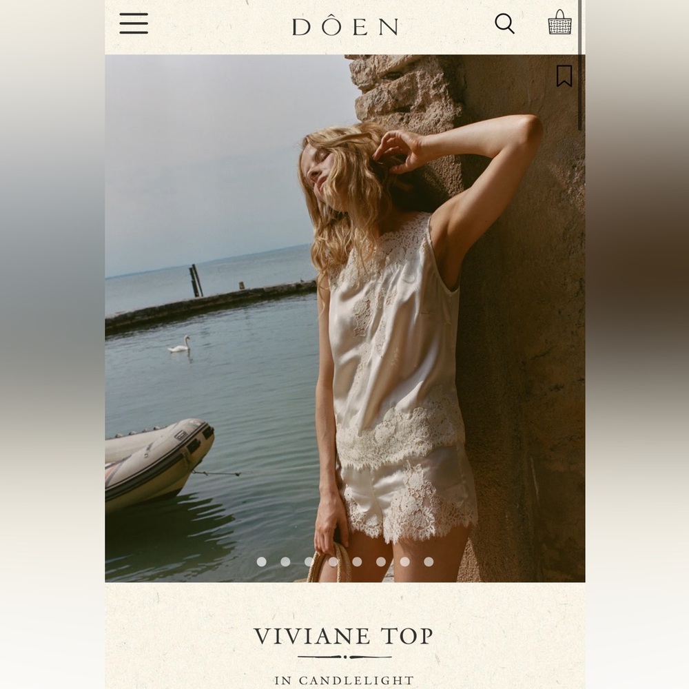Doen Viviane Silk Lace Top in Candlelight, S - SOLD OUT ON SITE